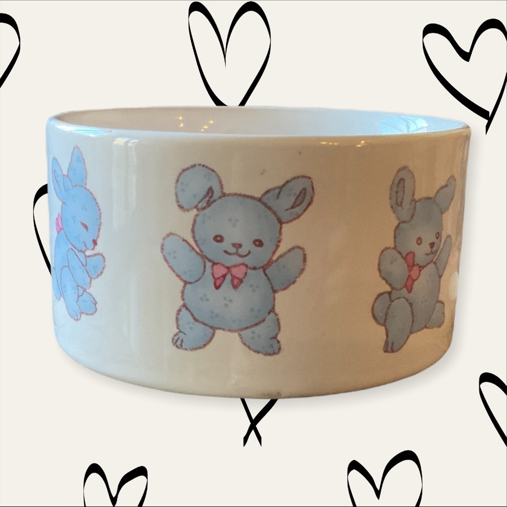 Vintage Blue Bunny Planter / Container